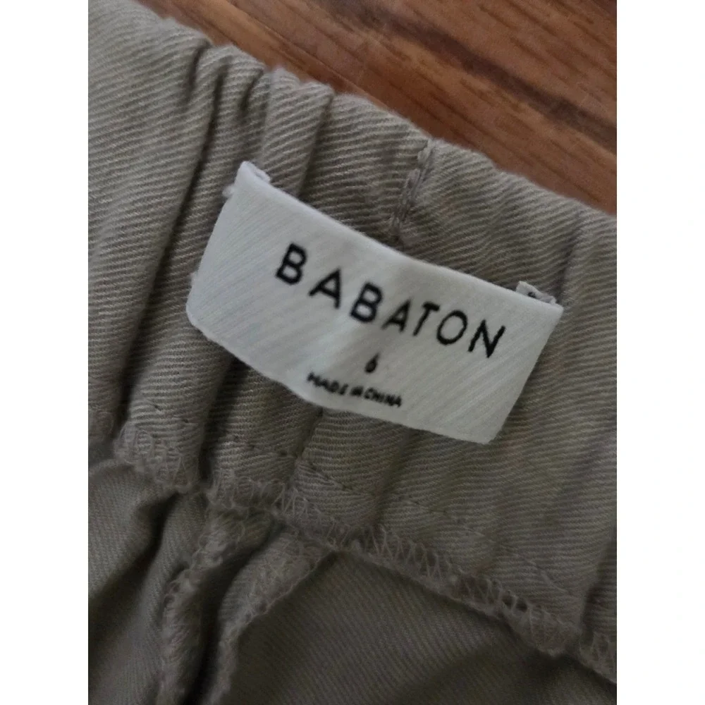 Babaton Aritzia Women Khaki Linen Viscose Pleated Tapered Pants Size 6